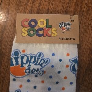 Cool Socks Crew - Dippin' Dots White with Blue & Orange Polka Dots
